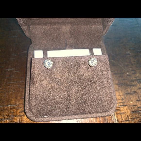 Diamond earrings H Sl2 Bright White 1.33 ctw 14k - Picture 2 of 7